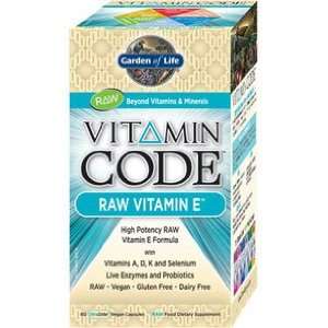  Garden Of Life   Vitamin Code Raw Vitamin E 60Caps: Health 