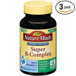  Nature Made Super B Complex, 60 Softgels (Pack of 3 