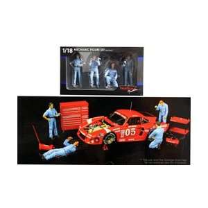   : Mechanic Accessory Figure 4pc Set For 1/18 Scale Cars: Toys & Games