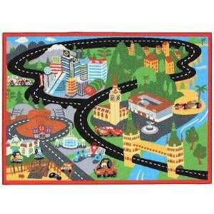  Pixar Cars 2 Racetrack Game Rug Cars2 31.5 x 44 Includes 2 Cars 