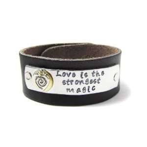   Potter Bracelet   Love Is The Strongest Magic Leather Cuff Jewelry