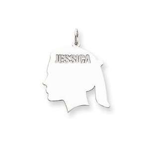  Left Girl Head Cut Out Jessica in Sterling Silver Jewelry