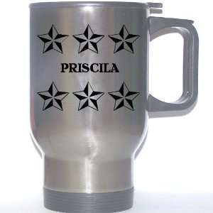  Personal Name Gift   PRISCILA Stainless Steel Mug (black 