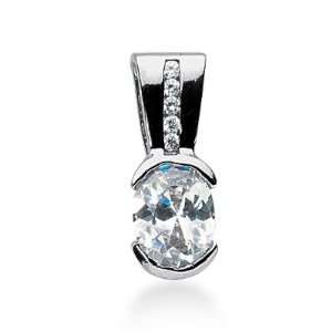  3.25 Ct Diamond Sapphire Pendant Oval Cut Channel Fashion 