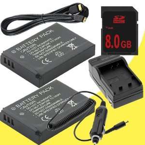  TWO LP E8 Lithium Ion Replacement Batteries w/Charger 