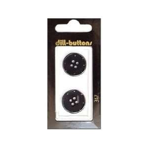  Dill Buttons 20mm 4 Hole Black 2 pc (6 Pack)