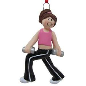  Weight Training Female Christmas Ornament: Home & Kitchen