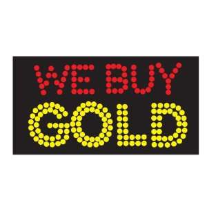  WE BUY GOLD   Large 24 x 13 LED Business Light Sign 