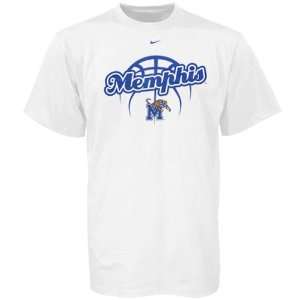  Nike Memphis Tigers White Basketball T shirt: Sports 
