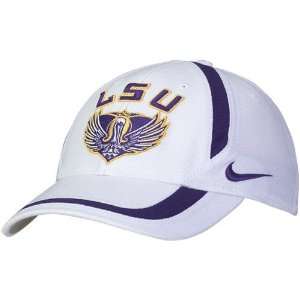  Nike LSU Tigers White Katrina Giveback Swoosh Flex Fit Hat 