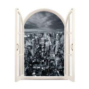   Wall window sticker with illusion of New York in the night 81 x 100 cm