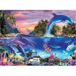  Dolphin Paradise   1000 Pc. Glow Puzzle: Toys & Games
