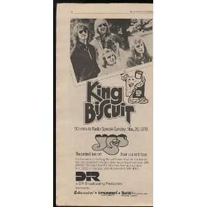   Yes Live King Biscuit Flower Hour Print Ad (Music Memorabilia) (10618