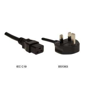  2.5m Power Cord C 19 to BS 1363 10a/250v: Electronics