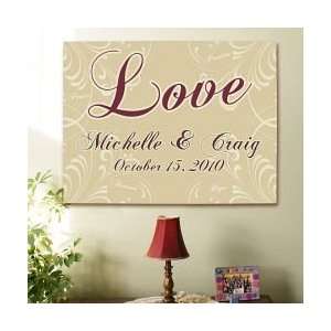  Personalized 8 x 10 Love Couples Wedding Gift Wall Canvas 