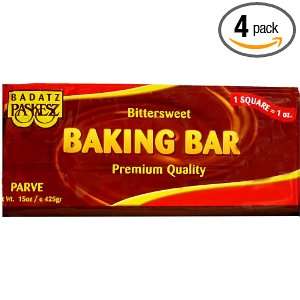 Paskesz Baking Products, Baking Bar Premium, 15 Ounce Bars (Pack of 4 