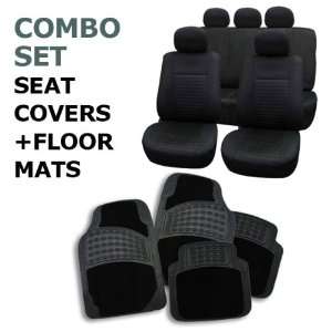 FH FB060115 + R12305 Combo Set: Black Airbag Compatible Seat Covers 