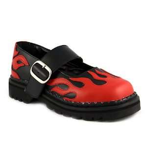  MJ 119 1 1/4 Flame M/J Blk Leather/Red Flame Shoe 