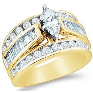Size   5   14k Yellow Gold Diamond Engagement Wedding Solitaire with 