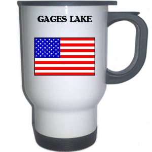  US Flag   Gages Lake, Illinois (IL) White Stainless Steel 