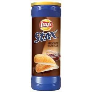 Lays Stax Mesquite Barbecue Flavored Potato Crisps 5.5 oz (Pack of 12 