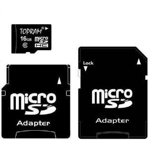  TOPRAM 16GB microSD microSDHC 16G Memory Card Class 6 with 