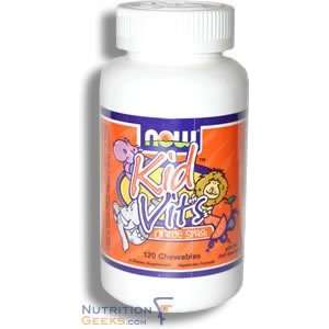  Now Kid Vits Multiple, Orange Splash, 120 Chewables 