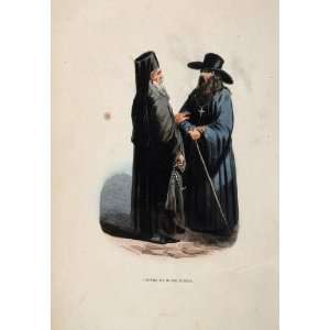   Costume Russian Priest Monk Russia Religious   Hand Colored Print