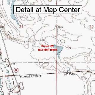  USGS Topographic Quadrangle Map   Drake NW, North Dakota 