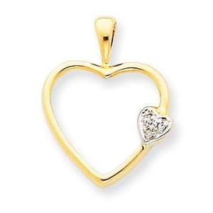   14k Diamond Heart Pendant   Measures 15.1x19.6mm   JewelryWeb Jewelry