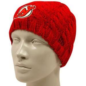  New Era New Jersey Devils Ladies Red Cable Knit Beanie 