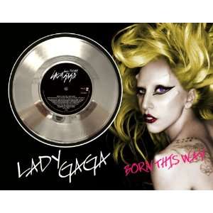  LADY GAGA Born This Way Framed Silver Record A3 Musical 