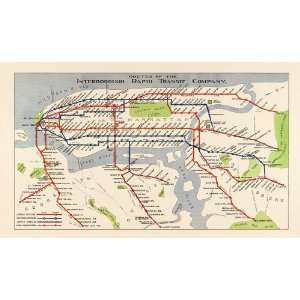  Antique Map of the New York City Subway System (1924) by 