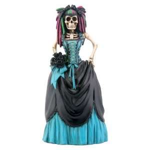    Figurine  Gothic Bride in Blue & Black Dress 