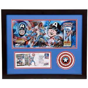  Marvel Captain America framed litho with event cover 