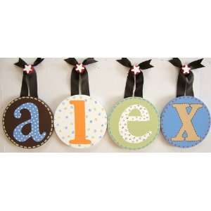  Alexs Hand Painted Round Wall Letters: Home & Kitchen