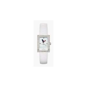   LogoArt Allure White Leather Ladies NFL Watch: Sports & Outdoors