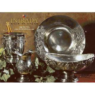  Intrada PEW6252 Large Pewter Bowl With Grapes: Kitchen 