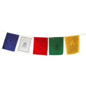  Tibetan Prayer Flags Deities Set (5 Flags) Patio, Lawn 