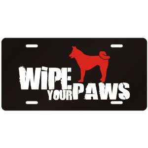New  Akita / Wipe Your Paws  License Plate Dog:  Home 