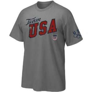  USA Olympic Team Youth Charcoal Cold Ridge T shirt: Sports 