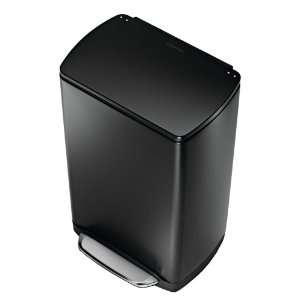   Trash Can, Black Stainless Steel, 38 Liter /10 Gallon: Home & Kitchen
