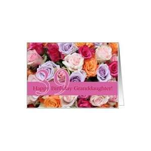  39th birthday Granddaughter, colorful rose bouquet Card 