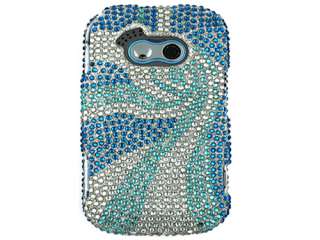BLUE SILVER DIAMOND BLING CRYSTAL FACEPLATE CASE COVER LG NEON GT365 