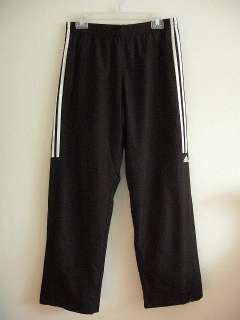 ADIDAS Mesh Lined Athletic Wind Track Pants Black NEW  