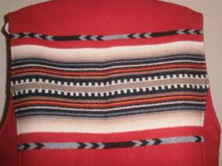 PENDLETON Originals Wool Indian Blanket Vest Red L Large  