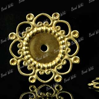 20pcs Brass Flower Filigree Cabochon Setting link MB545  