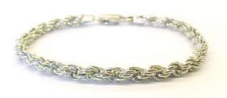 MILOR ~ Sterling Silver Rope Chain Bracelet; ITALY ~ 8  