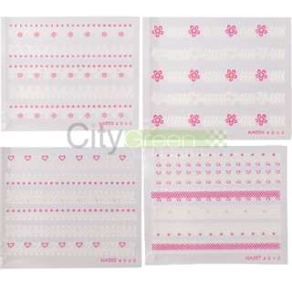 Sheets Lace Style 2D Nail Art Stickers Decals #1  