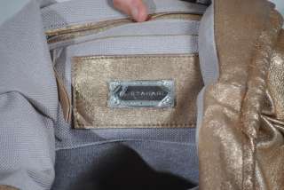 NEW Elie Tahari Metallic Gold Leather Selena Chain Tote Bag  